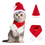 Z Traje De Navidad Gorro De Papá Noel Gato Con Bufanda 4