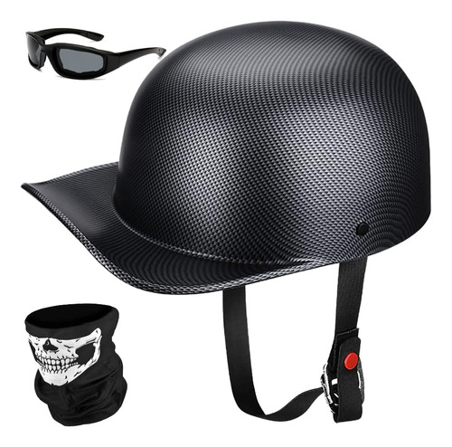 Casco De Moto De Béisbol Con Media Gorra Para Bike Cruiser