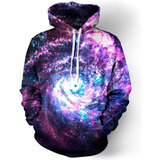 Az La Nueva Sudadera Digital 3d Con Capucha Azul Galaxia