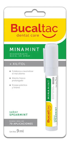 Bucal Tac Minamint Spearmint Desodorante Bucal Spray X 9 Ml