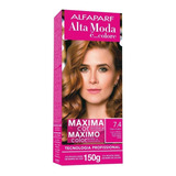 Kit Tintura Alfaparf  Alta Moda É Colore Pigmentos Micronizados Concentrados Tom 7.4 Loiro Médio Cobre Para Cabelo