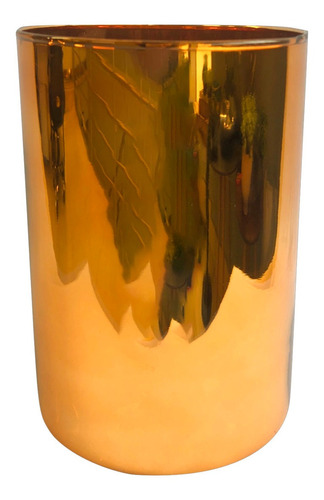 Vaso De Flores Tubo 15x30 Cm Dourado