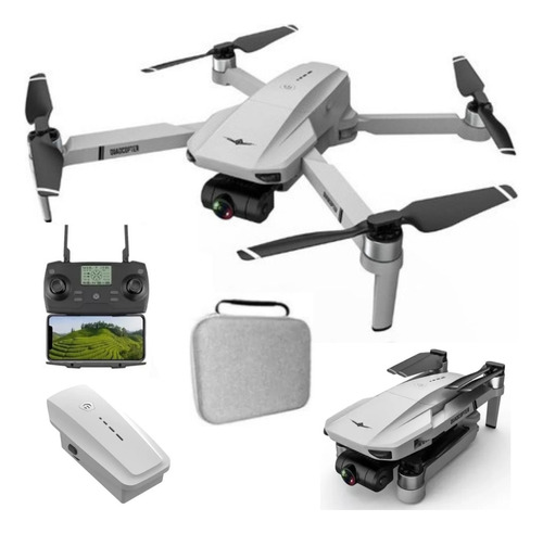 Drone Kfplan Kf102 Com Câmera 4k Cinza 5ghz 1 Bateria + Nf