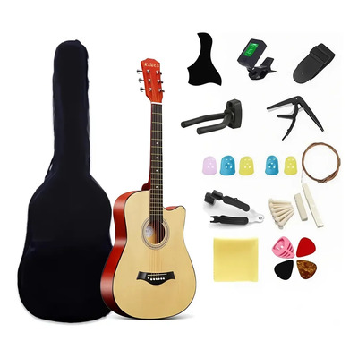 Kawes Guitarra Acustica Clásica De 38 Pulgadas Principiantes Varilla Para Diestros Instrumento Con Funda, Juego Completo De Accesorios | Envío gratis