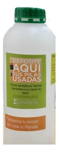 Contenedor De 1 Litros Para Pilas, Ecológico Y Biodegradable. Solución Práctica Y Responsable Para El Reciclaje De Pilas Usadas. ¡cuida El Medio Ambiente!  Ideal Para Hogares, Oficinas, Escuelas.