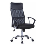 Silla De Oficina Ergonomica Presidencial Marca Silleti Giratoria Reclinable New York Sistema Basculante En Tela Mesh Color Negro