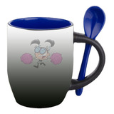 Mug Magico Con Cuchara Dibujos Animados   R347