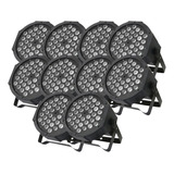 10 Canhão Refletor Led Par 64 Rgb Triled 36 Leds 3w Dmx