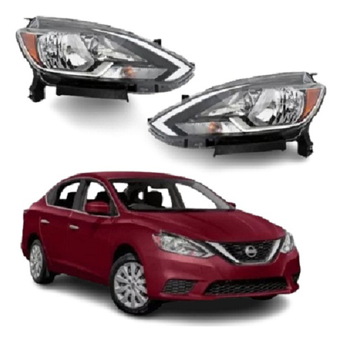 Par De Faros Sentra B17 2017 2018 2019 2020 Nuevo