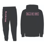 Conjuntos Cap Sudadera Y Jogger Kpop Black Pink Logo