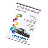 Block Plantec Dibujo A3 Liso 40 Hojas 210g Acrilico Tecnico Color Blanco