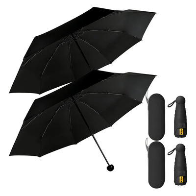 Paraguas Sombrilla Bolsillo 2 Pzs Anti-ultravioleta+bolsa Color Negro | MercadoLibre