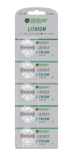 5 Baterias Cr2032 3v Lithium Bap (1 Cart)