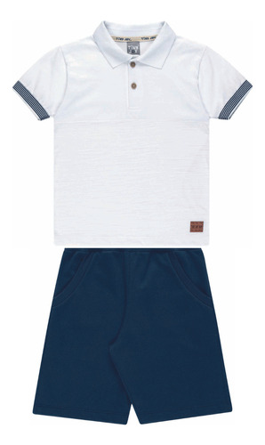 Conjunto Tiny Joy Camisa Polo E Bermuda