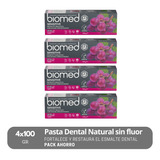 Pack 4 Pastas Dentales Naturales Biomed Sensitive 100g