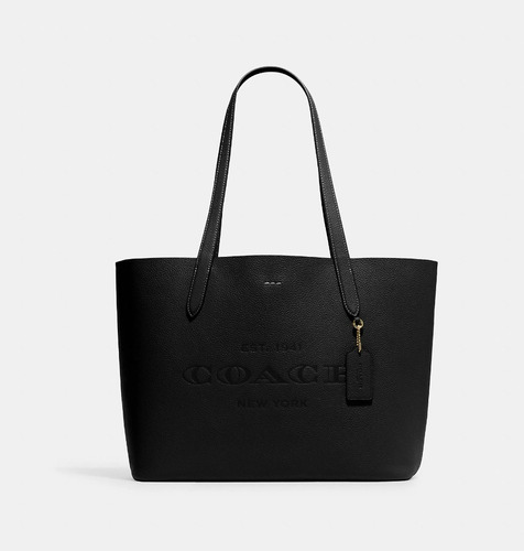 Bolsa Tote Coach, En Piel Granulada Color Negro