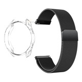 Kit Case Para Galaxy Watch 3 41mm + Pulseira Engate Rápido Cor Transparente/preto