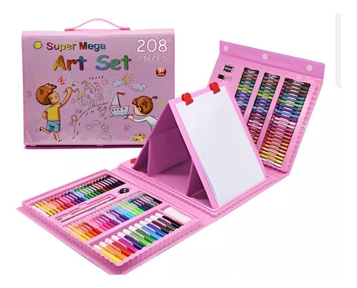 Set Kit Arte Niños Maleta Crayon Acuarela Plumon 208 Piezas