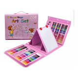 Set Kit Arte Niños Maleta Crayon Acuarela Plumon 208 Piezas