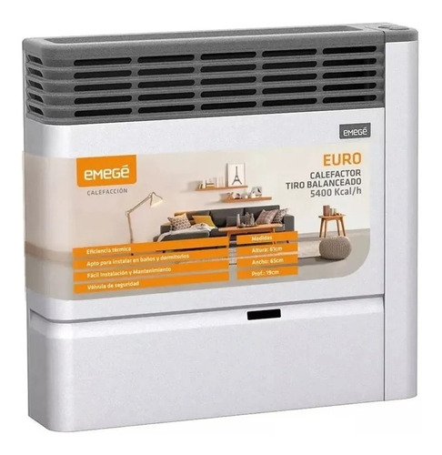 Calefactor Tiro Balanceado Emege 5400 Tb Euro Multigas