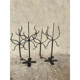 2 Candelabros De Hierro Antiguos