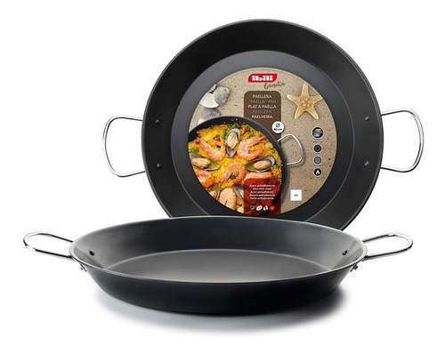 Paellera O Sarten Para Paella De Acero 32 Cm Marca Ibili Color Negro