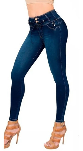 Jeans Mujer Pantalón Colombiano Mezclilla Strech Push Up P22