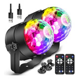 Luz Discoteca Rítmica Bola Fiesta Luces Led Rgb 2 Unidades 