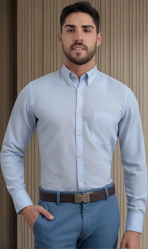 Camisa Boton Down Tela Oxford