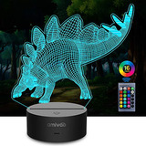 Lámpara Nocturna Amivoo Con Diseño De Dinosaurio En 3d Para