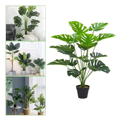 Planta Monstera Tropical Artificial Para Decoración 75cm Verde