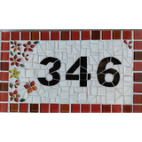 Placa Número Residencial Em Mosaico 