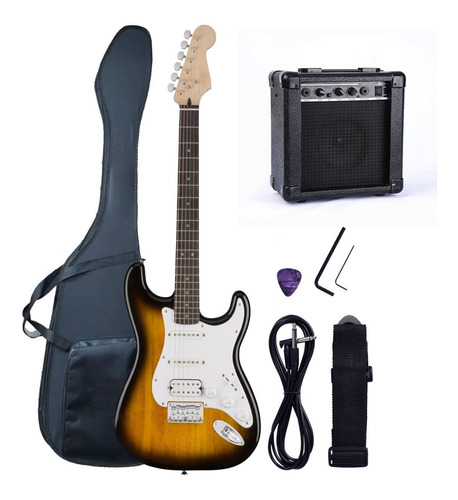 Kit Guitarra Electrica Con Amplificador Correa Cable