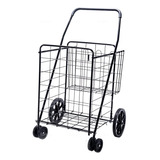 Carrito De Compras Plegable Jumbo Deluxe Con Ruedas Giratori