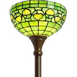 Zjart Torchiere Tiffany - Lmpara De Pie De Cristal Verde, Lu