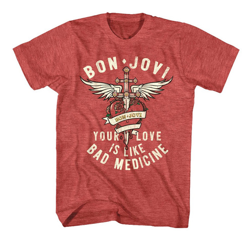 Playera Camiseta Bon Jovi Banda De Rock Bad Medicine 