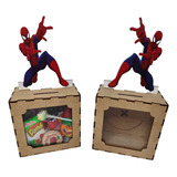 Mini Alcancía, Dulcero, Bolo Spiderman 10 Pzs Madera Mdf 