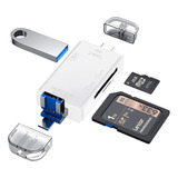 Adaptador Lector 6 En 1 Memoria Otg Sd Tf Usb C Micro-usb