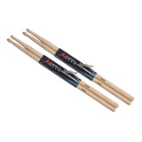 2 Pares Baquetas Bateria Otto Maple Punta De Madera