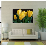 Cuadro 60x90cm Tulipan Amarillo Flores Naturaleza Life