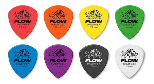 Picks Para Guitarra Dunlop Tortex Flow Standard X8 Unidades