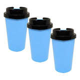 Vaso De Cafe Termico X3 Acero 350ml Antiderrame Frio Calor Color Azul Lisa