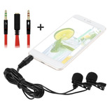 Microfone Celular Duplo Lapela Android + Adap P3 /p2 Dslr F