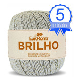 Kit 05 Novelos Barbante Euroroma Brilho Ouro N.06 400g