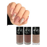 Kit 3 Esmaltes Anita Tons Nude Discreta Mas Não Despercebida