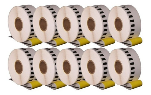 10 Pza Rollo Brother Amarillo 29mm X 30m Ql800/700 C/iva