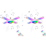 Kit 2 Lampada Pétala Led Com Controle Remoto Colorida Som