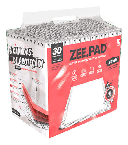 Tapete Higiênico Para Cachorro Zeepad 30 Unidades Zeedog Cor Branco