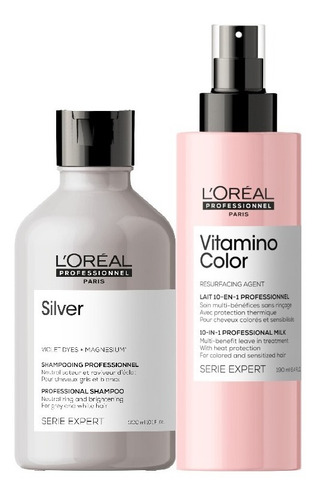 Shampoo Silver Y Spray Vitamino 10 En 1 Loreal Profesional
