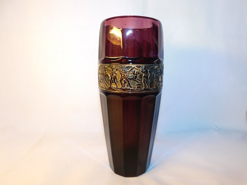 Antigüo Vaso De Cristal Walther Aleman C. 1930